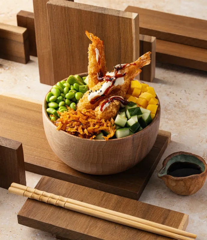 Poke Crevette Tempura